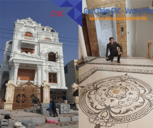 Hình ảnh thi công thực tế gạch thảm tại lâu đài tỉnh Thái Bình