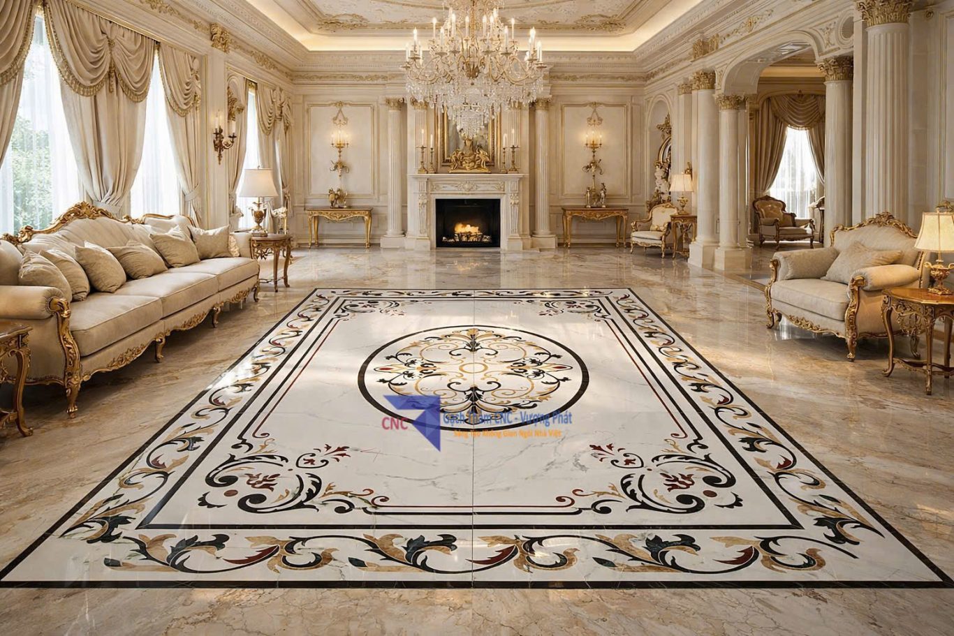 gạch thảm phòng khách