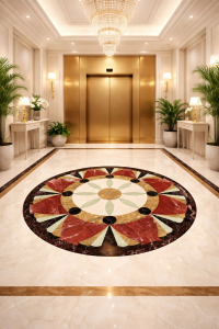 Gạch thảm cửa thang máy – Điểm nhấn sang trọng cho khu vực sảnh chờ hiện đại